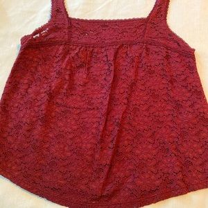 Hollister burgundy lace tank top